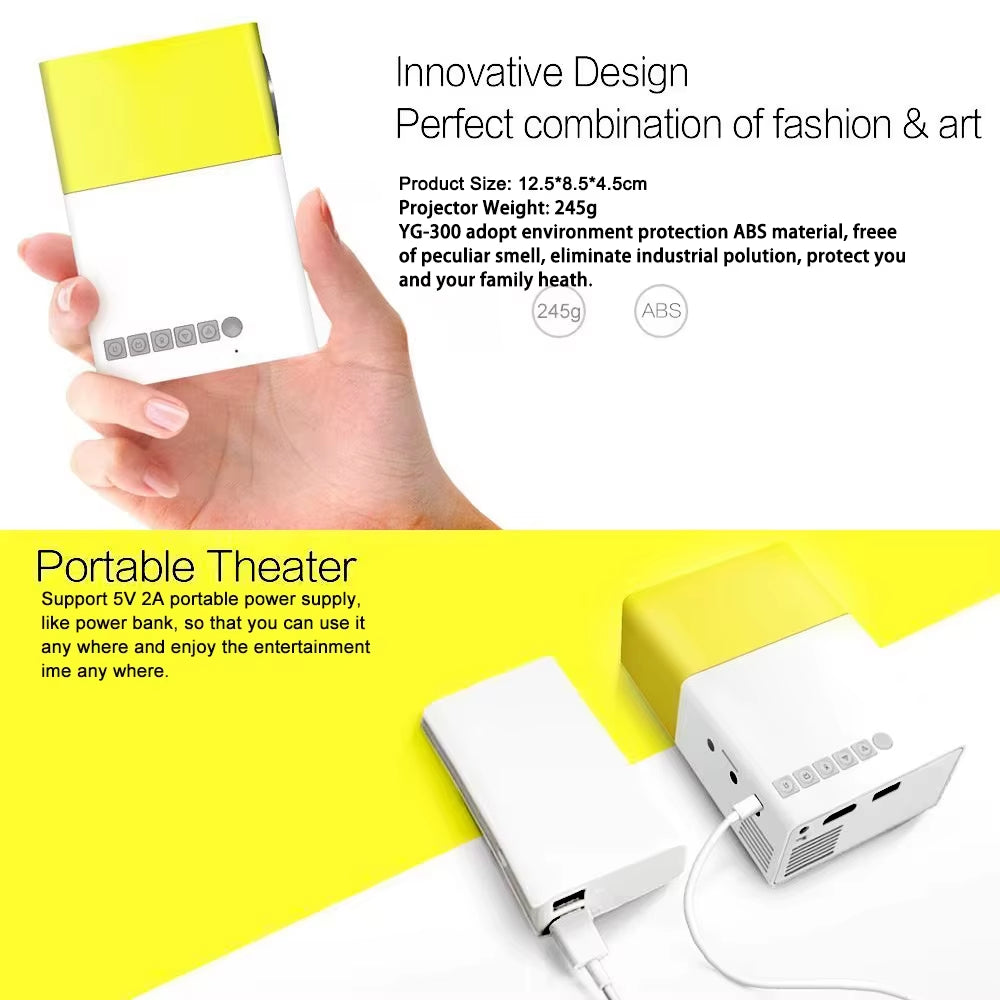 2025 HOT YG300 MINI Projector with Wifi 320X240 720P UHD Home Theater Video System Cinema LCD Projectors LED LCD Pocket 3D